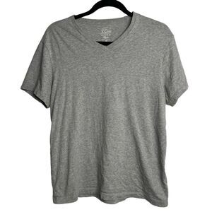 J Crew V Neck Short Sleeve Shirt Grey Size Medium